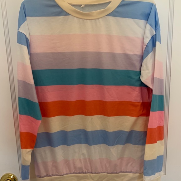 Colorful striped long sleeve tee, size small - Picture 2 of 3